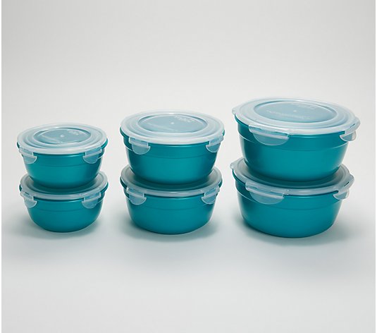 LocknLock 6-Piece Nesting Bowl Storage Set with Color Body