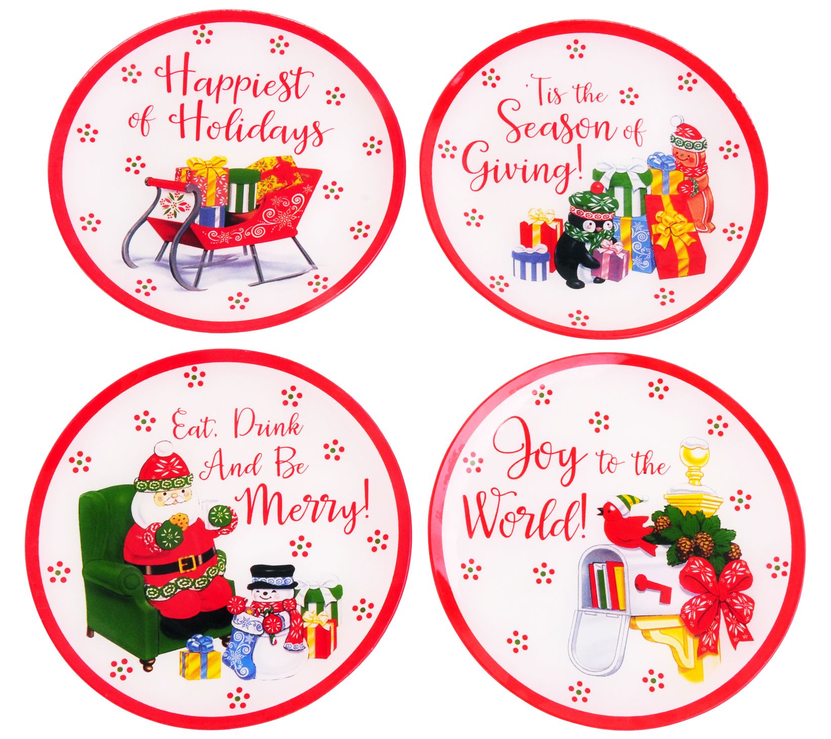 Temp-tations Seasonal Set of 4 Glass Plates - QVC.com