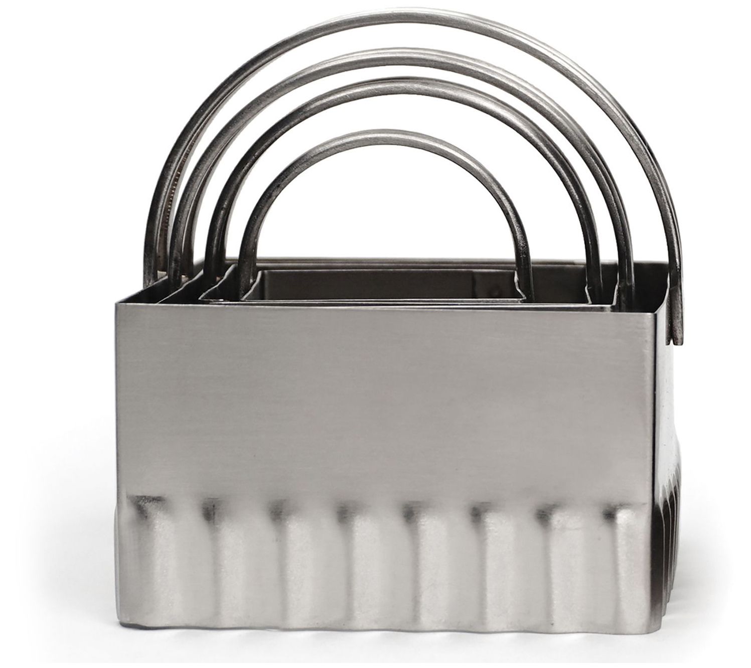 RSVP Set of 4 Square Rippled Biscuit Cutters