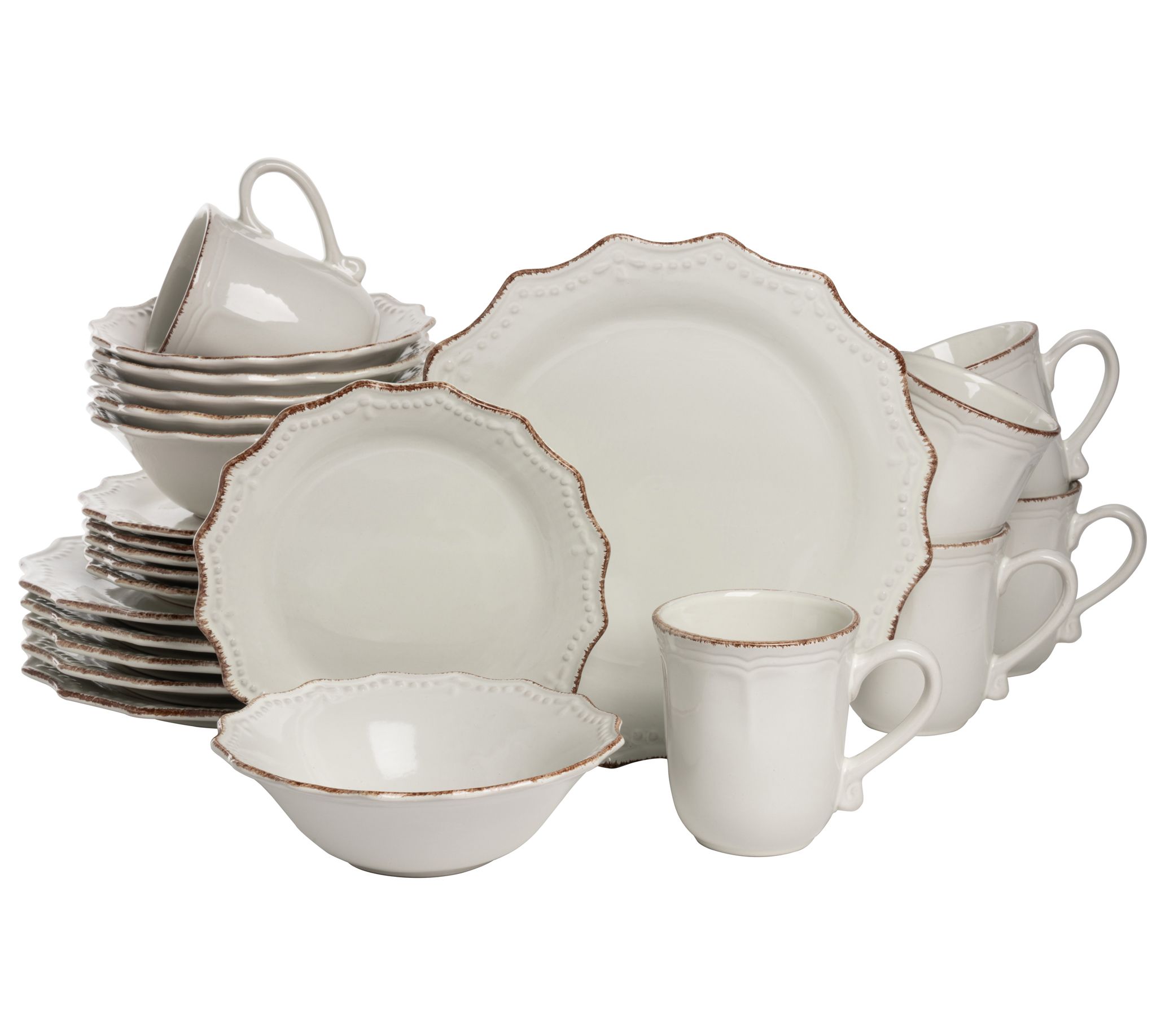 10 Strawberry Street Oxford 24-Piece DinnerwareSet