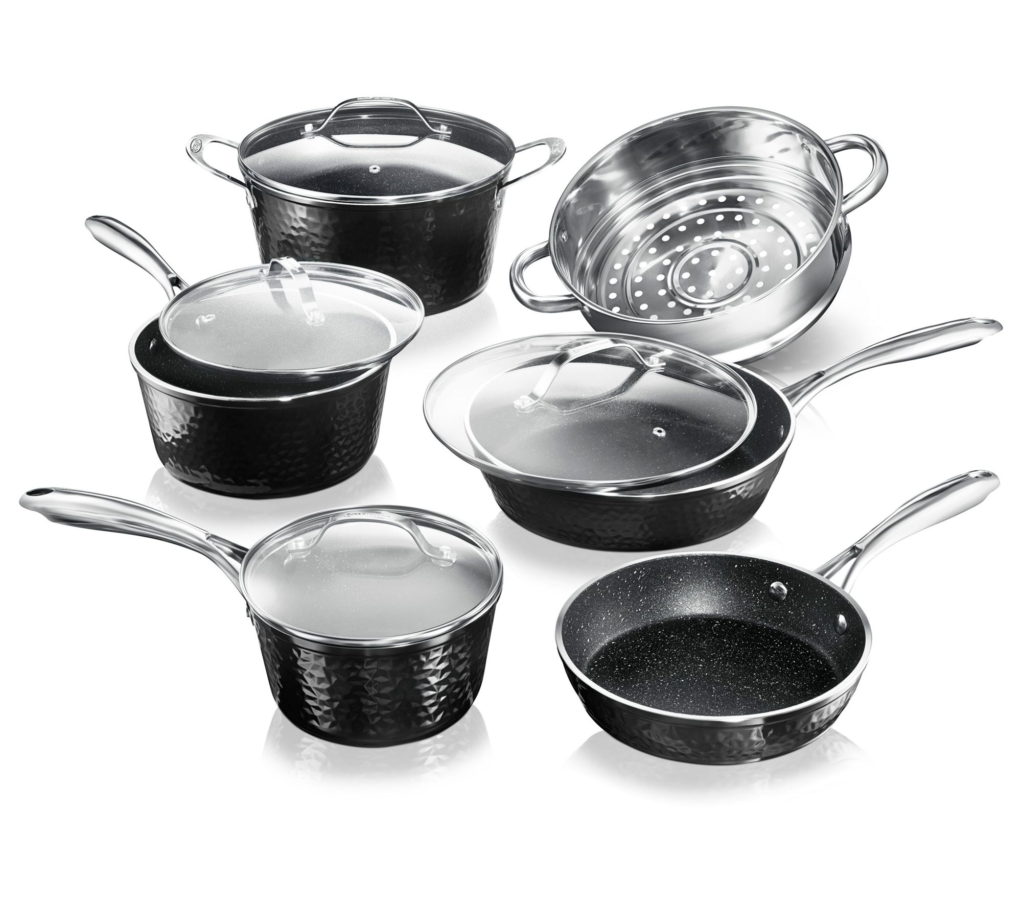 Granite Stone Pots and Pans Set, 10 Piece Complete Cookware Set, Nonstick,  Dishwasher Safe, Blue