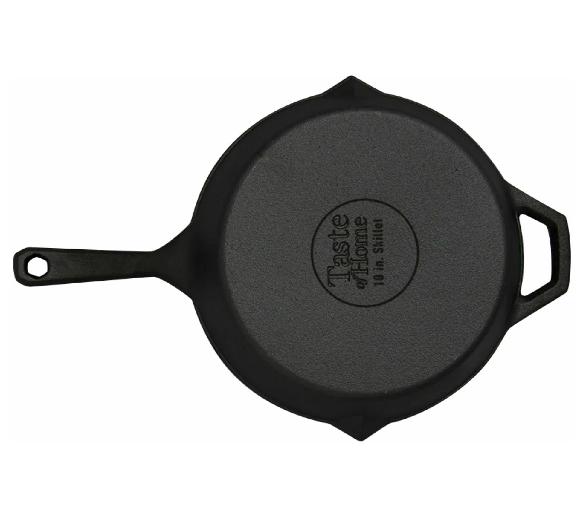 Oster Castaway 10 Inch Round Cast Iron Frying Pan with Pouring Spouts