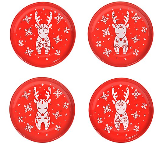 Temp-tations Set of 4 Holiday Figural Plates
