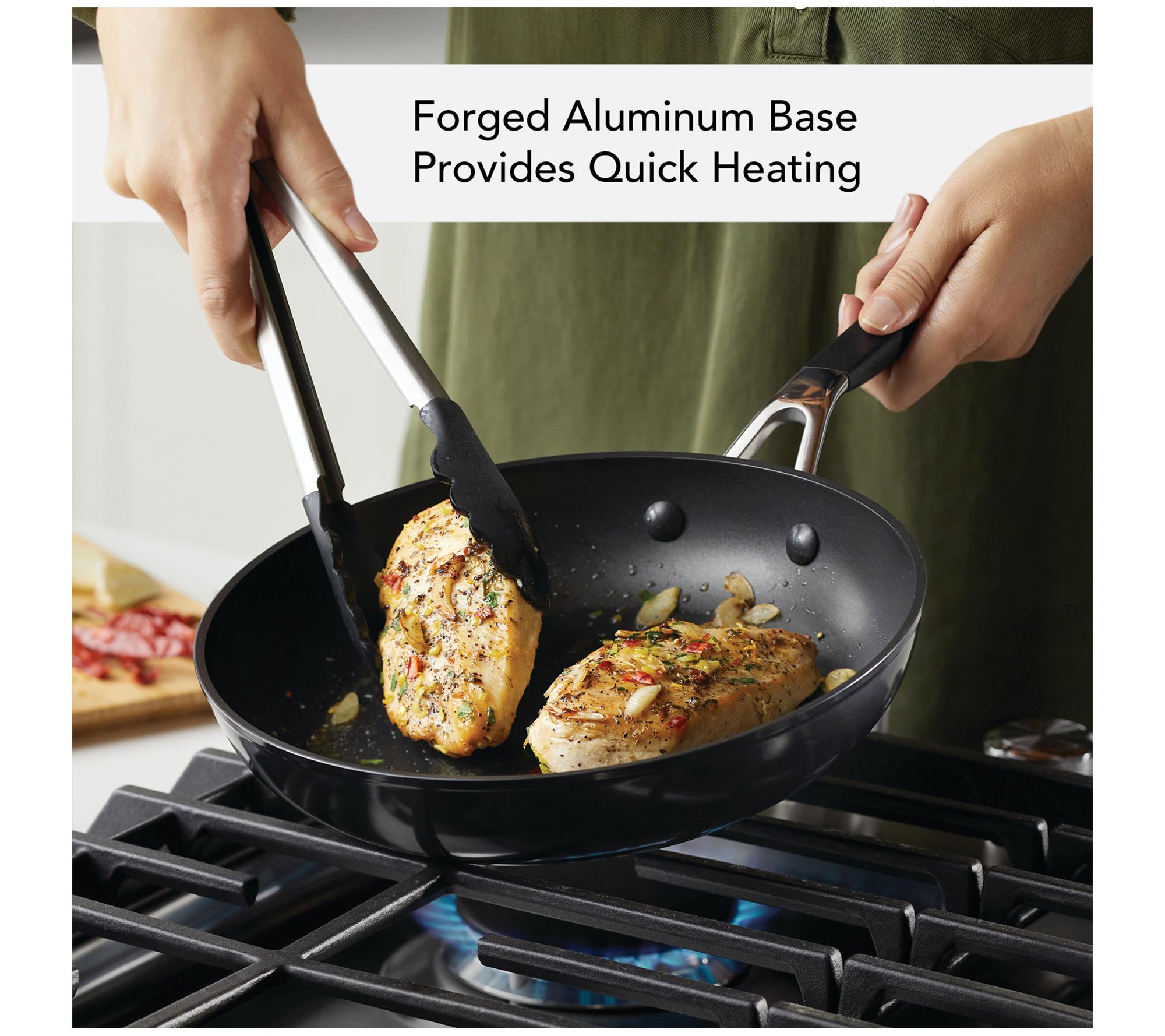 Armor Max Sauté Pan with Lid 5.5 Qt Non Stick Deep Frying Pan with Lid