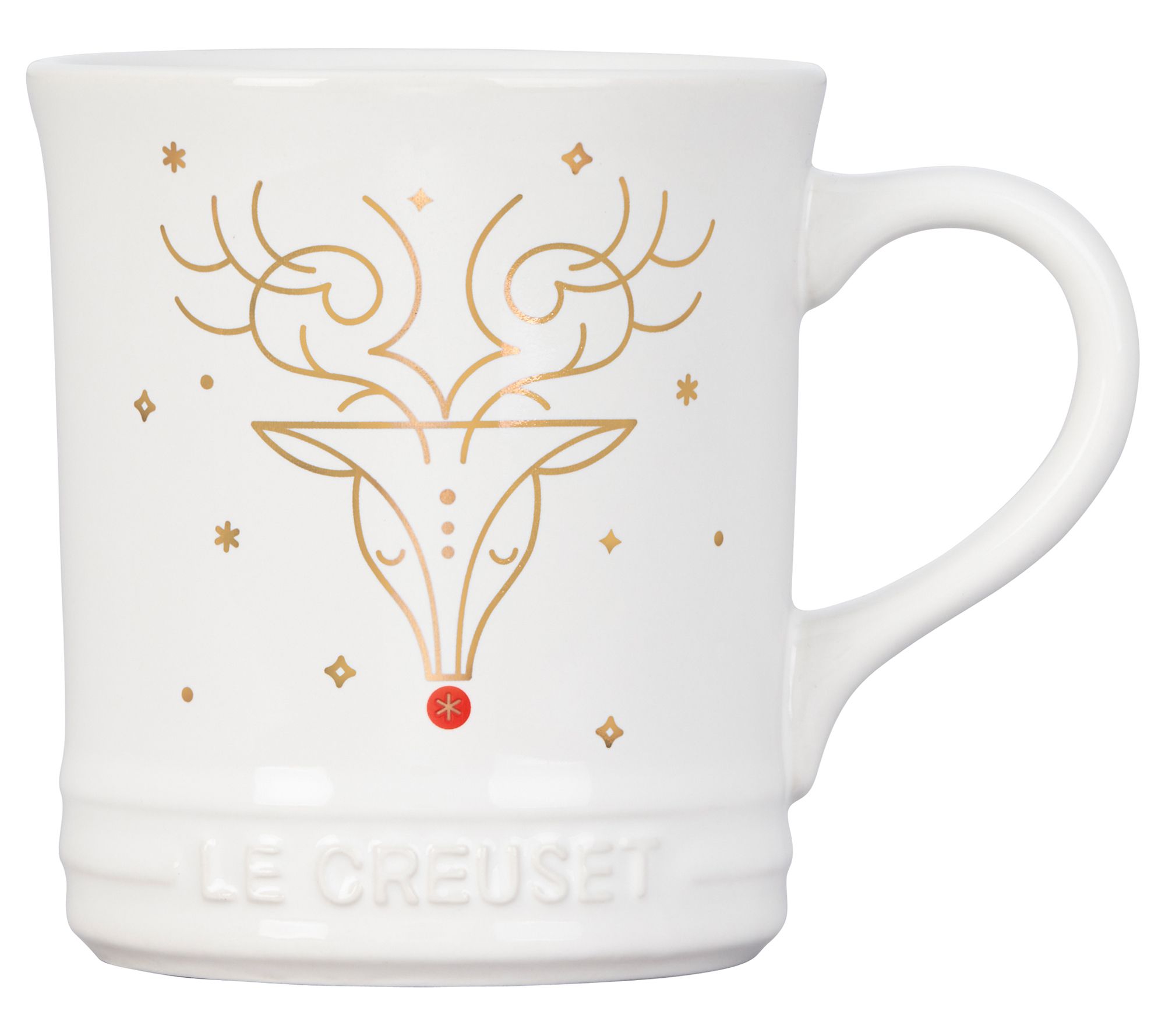 Noel Collection: 14 oz. Rudolph Mug - White w/ Applique