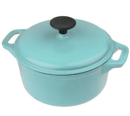 CooksEssentials Enamel Cast Iron 3 qt. Round Pot - QVC.com