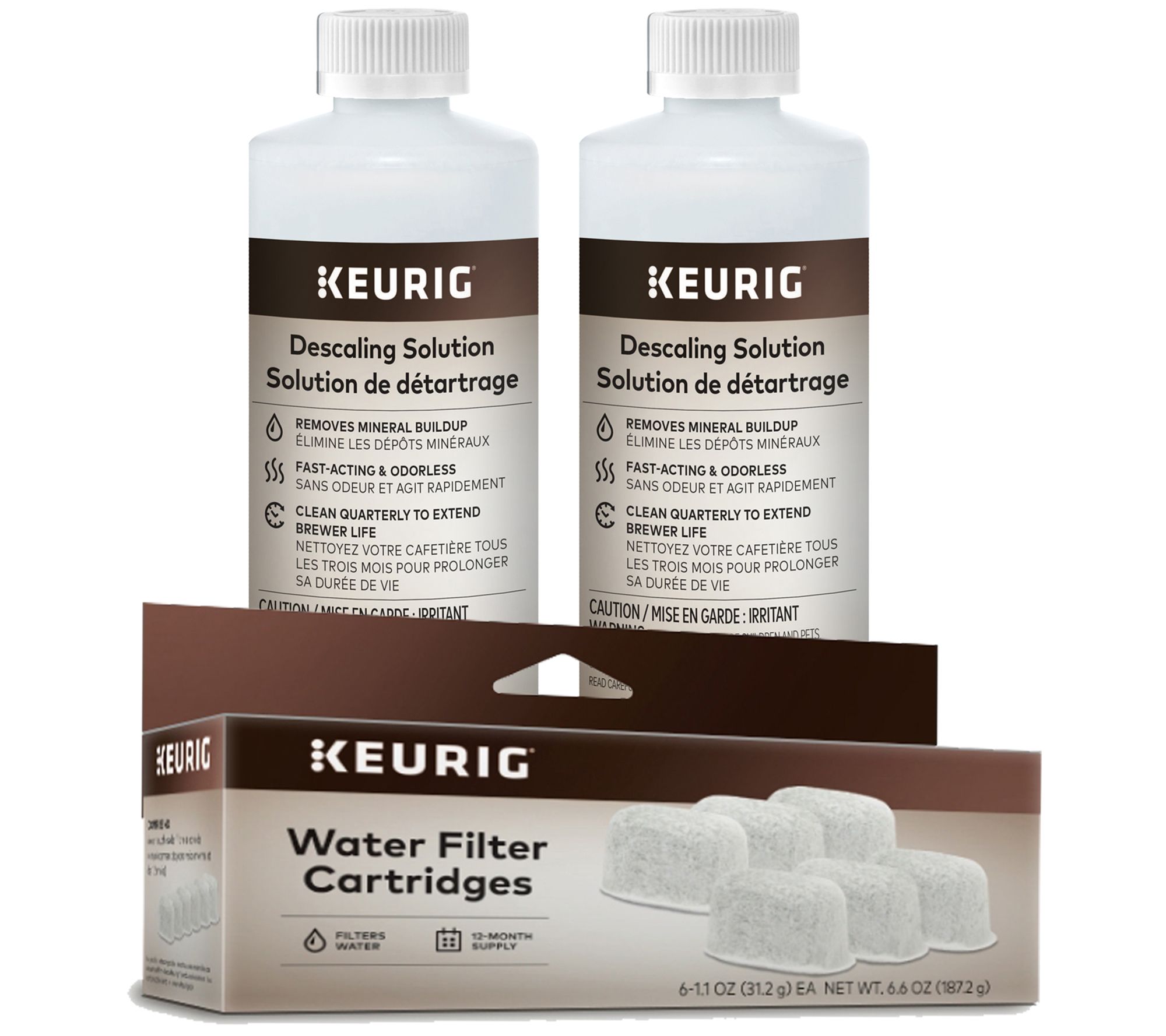 Keurig 3-Month Brewer Maintenance Kit – Descaling Solution + Water Filters (7 Piece)