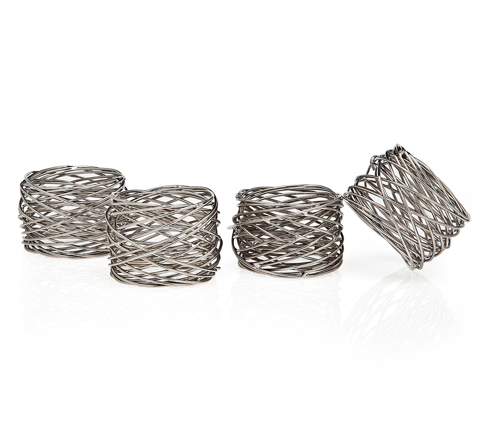 Godinger Round Mesh Napkin Ring Set