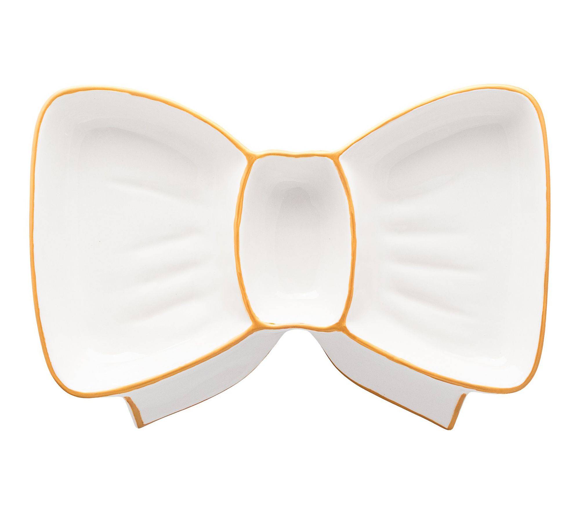 10 Strawberry Street Gold Bow Sectioned ServingPlatter