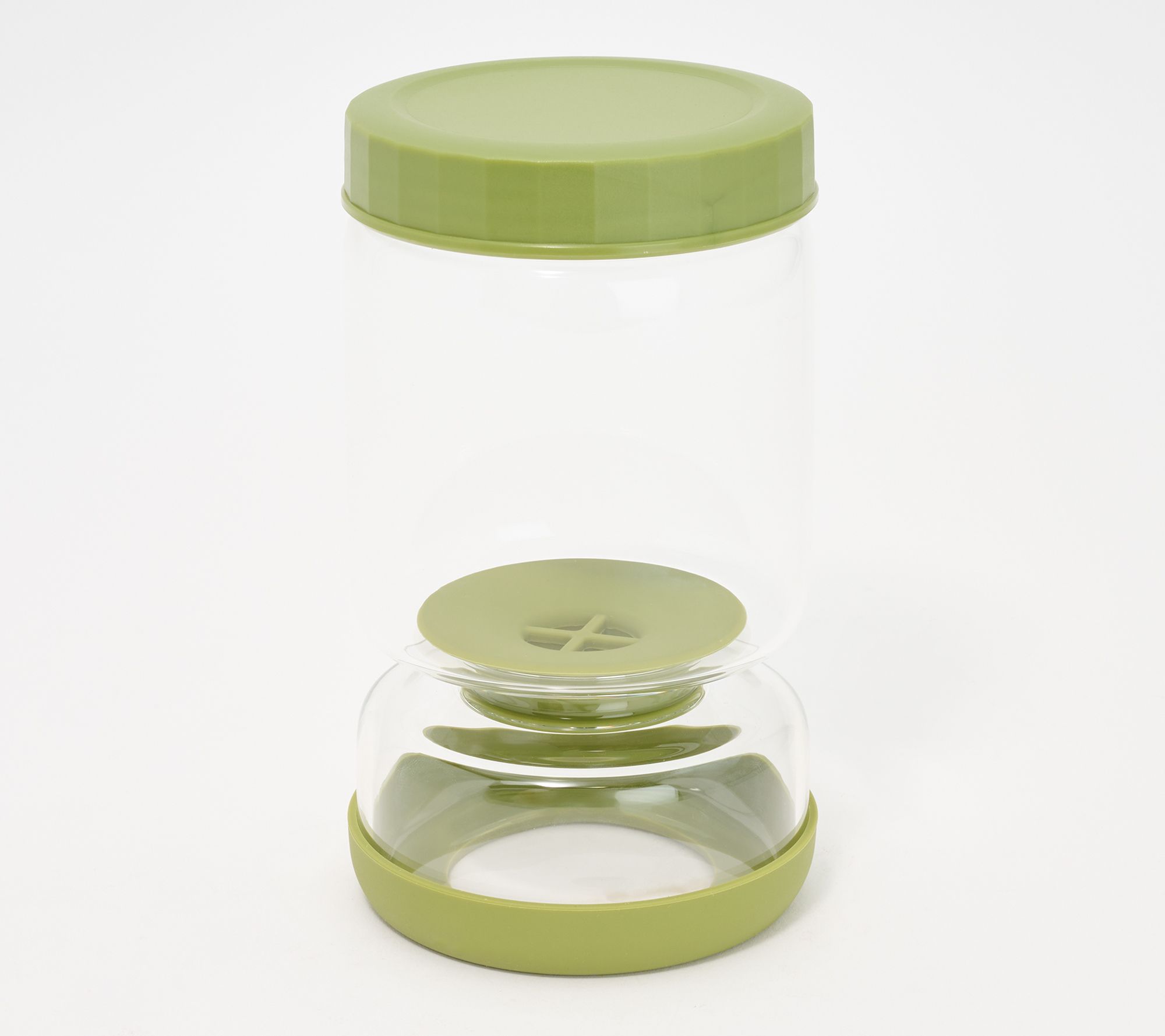 "As Is" Genicook Hourglass Pickle & Olive Jar With Fork