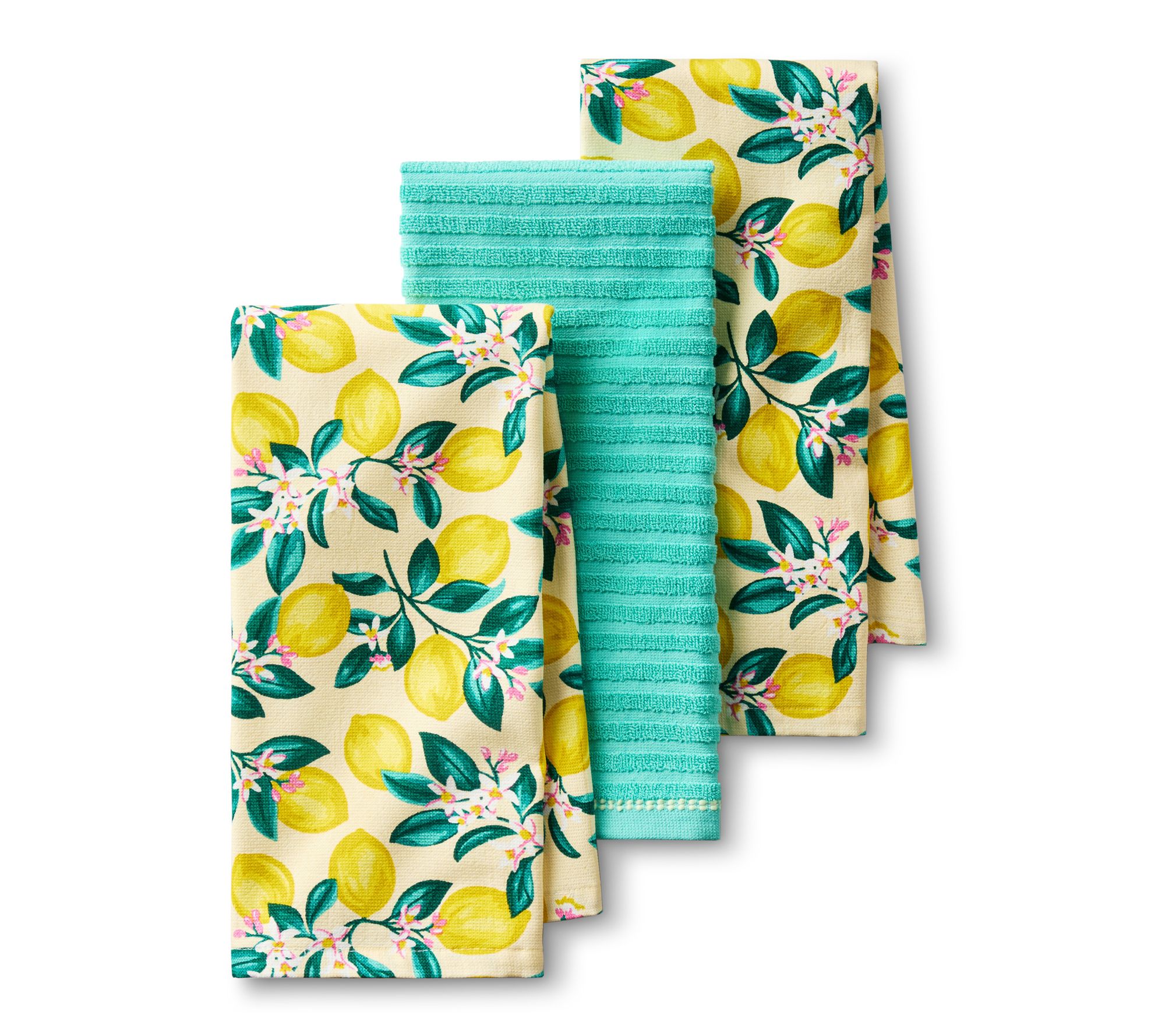 Draper James Le mon Blossom Kit chen Towel 3-Pa ck Set