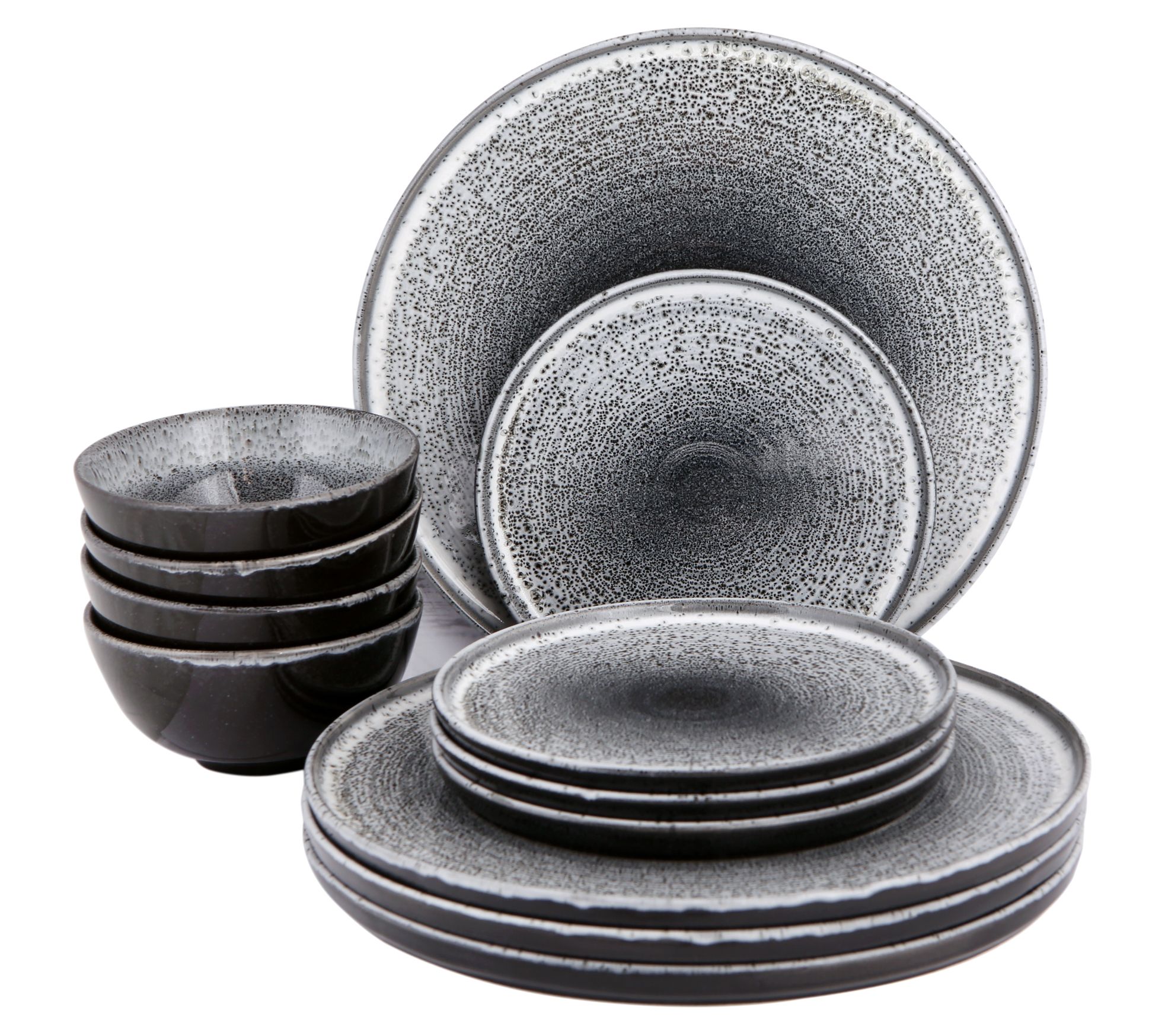 Porland Ethos Rock 12-Piece Porcelain Dinnerware Set