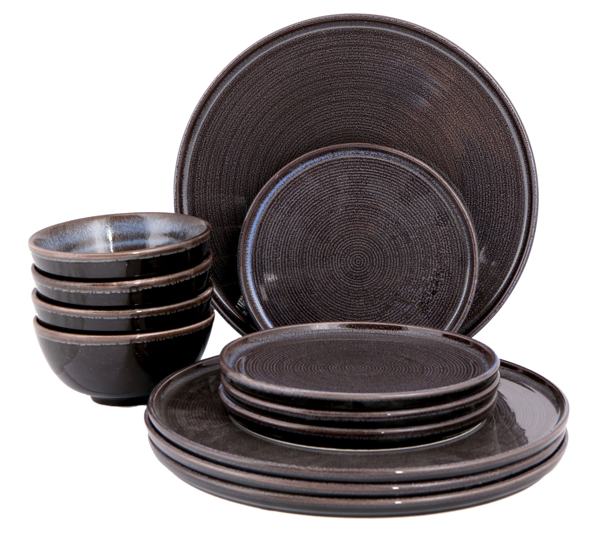 Porland Ethos Rock 12-Piece Porcelain Dinnerware Set