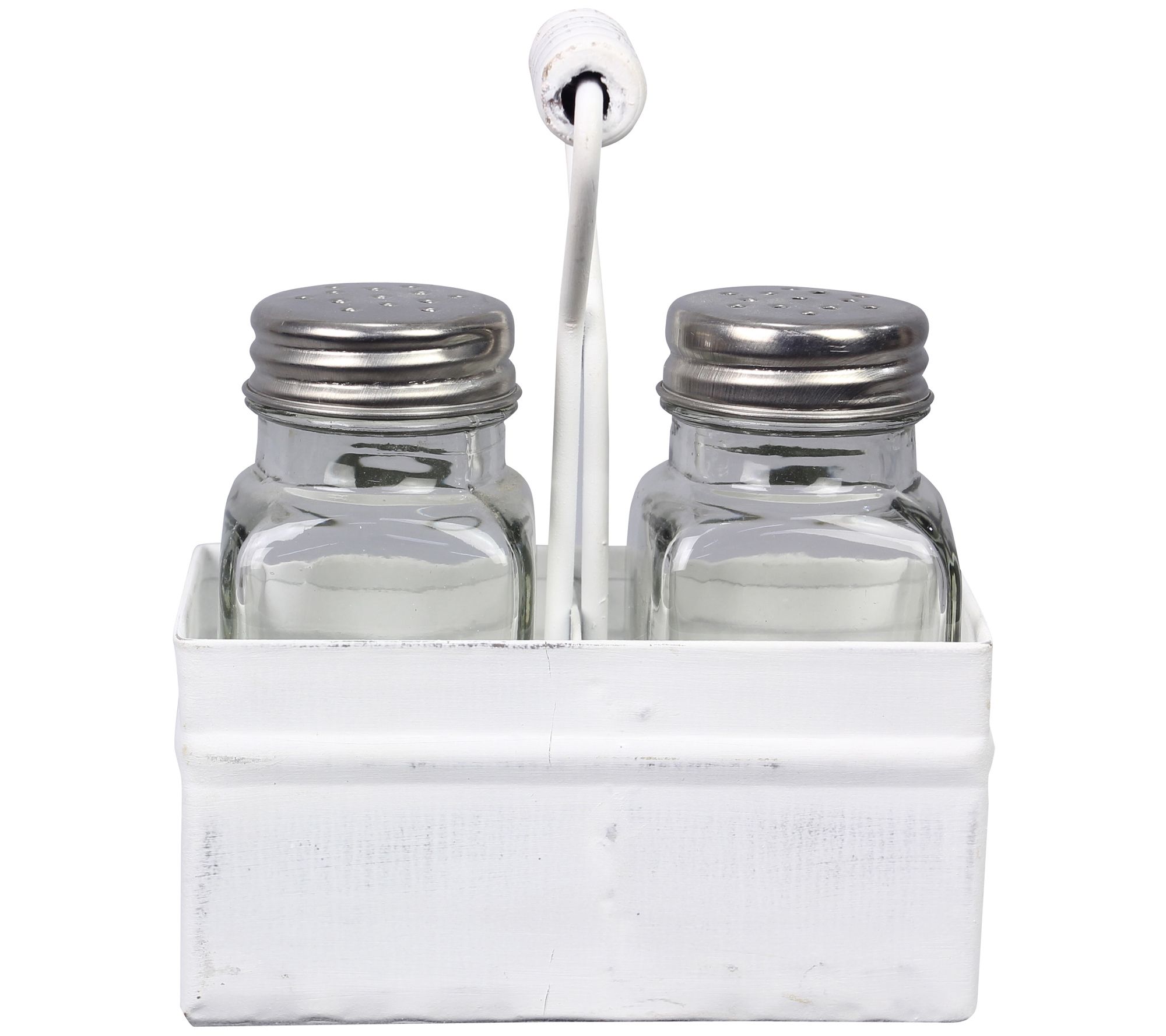 Young's Inc. 3Piece Glass Salt & Pepper Shaker w/ Holder Set