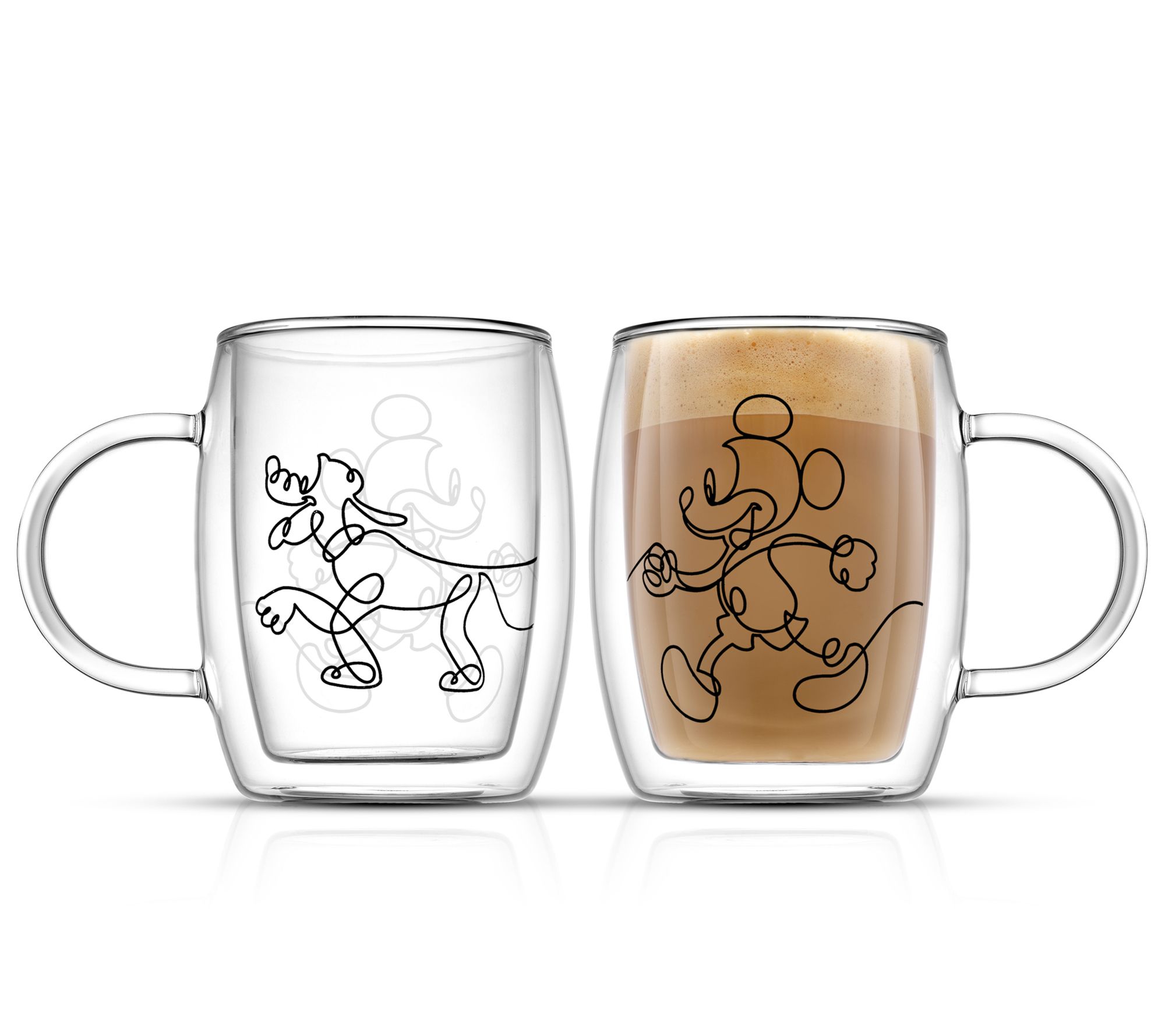 JoyJolt Cadus Double Wall Insulated Mugs, 16 OZ Set Of Two Latte