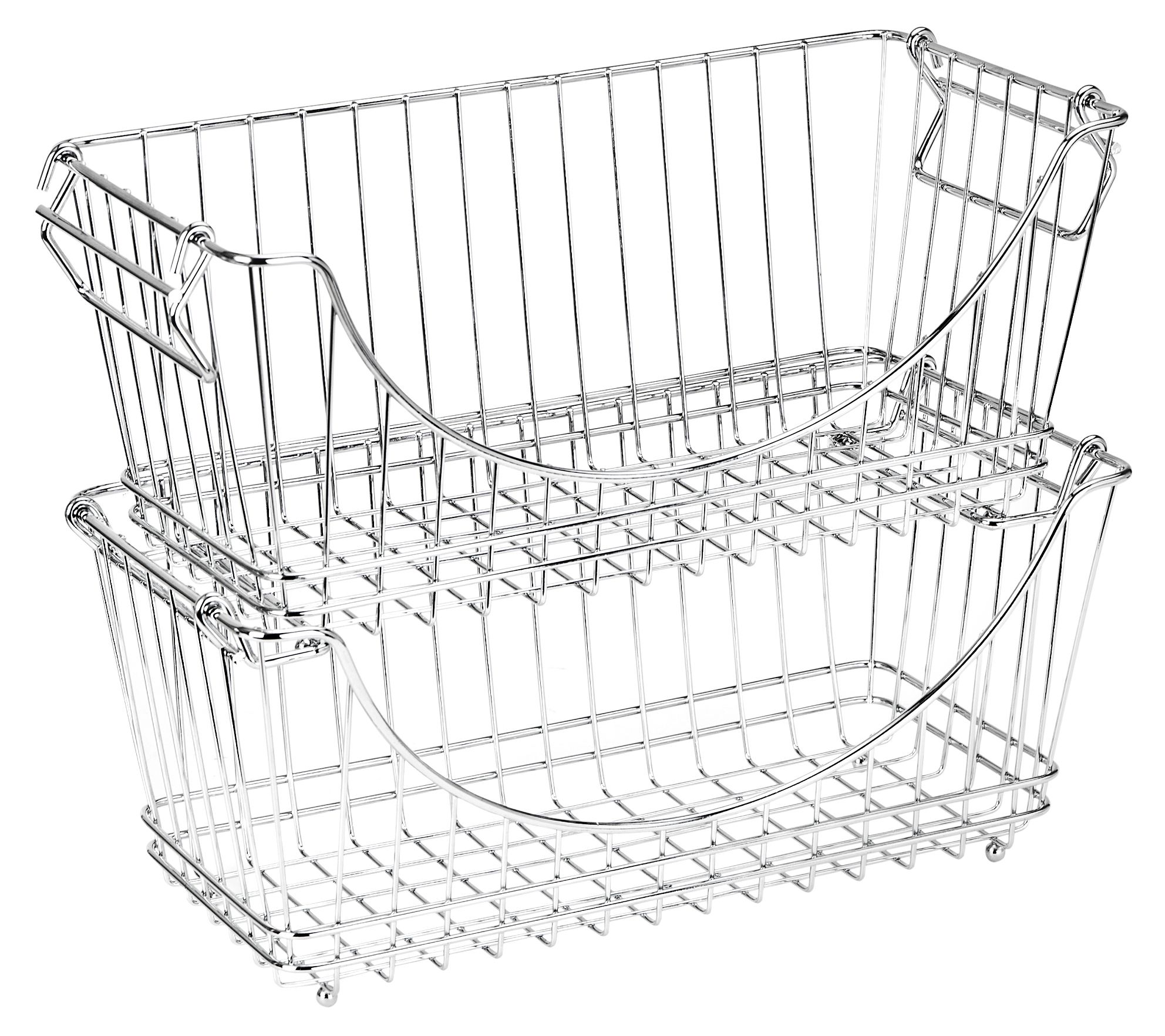 Smart Design | 2 Tier Stackable Pull Out Baskets