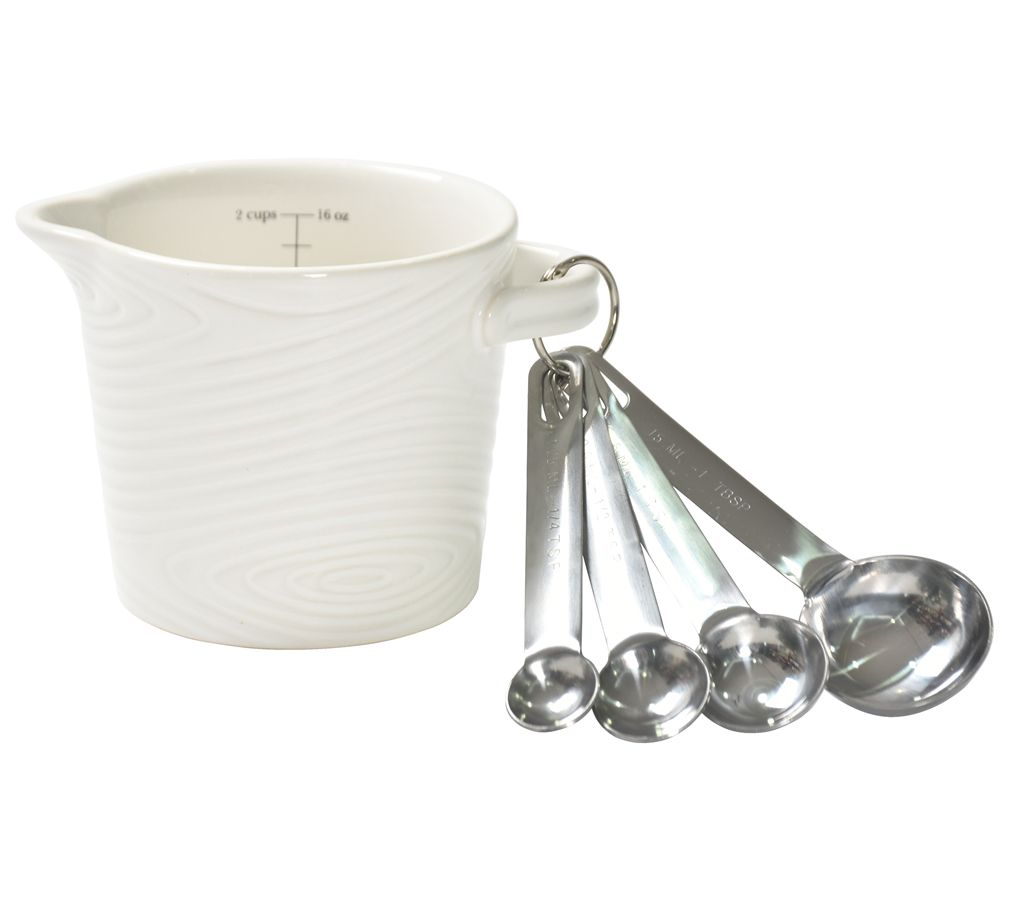 Temp-tations Woodland Ceramic Measuring Cup w/ Metal Spoons