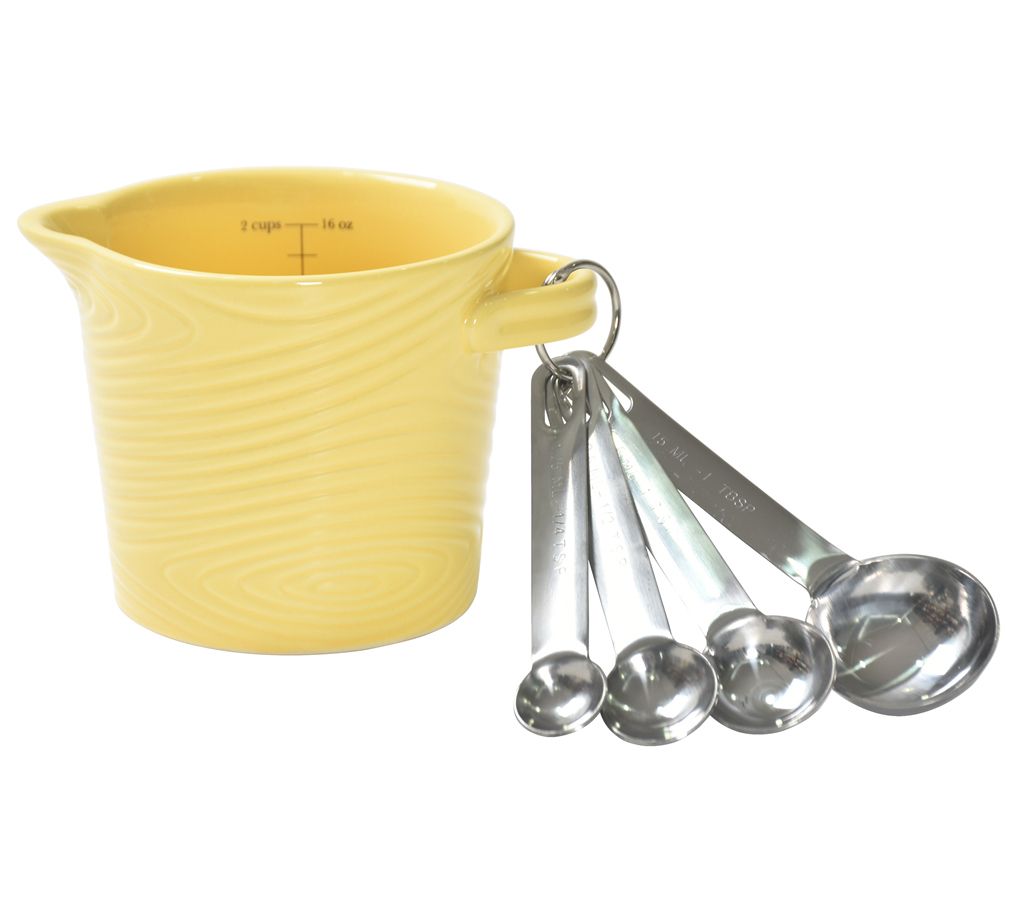 Cook's Kitchen Yellow Measuring Cups & Spoons 10pc Nesting Set FREE SHIPPING