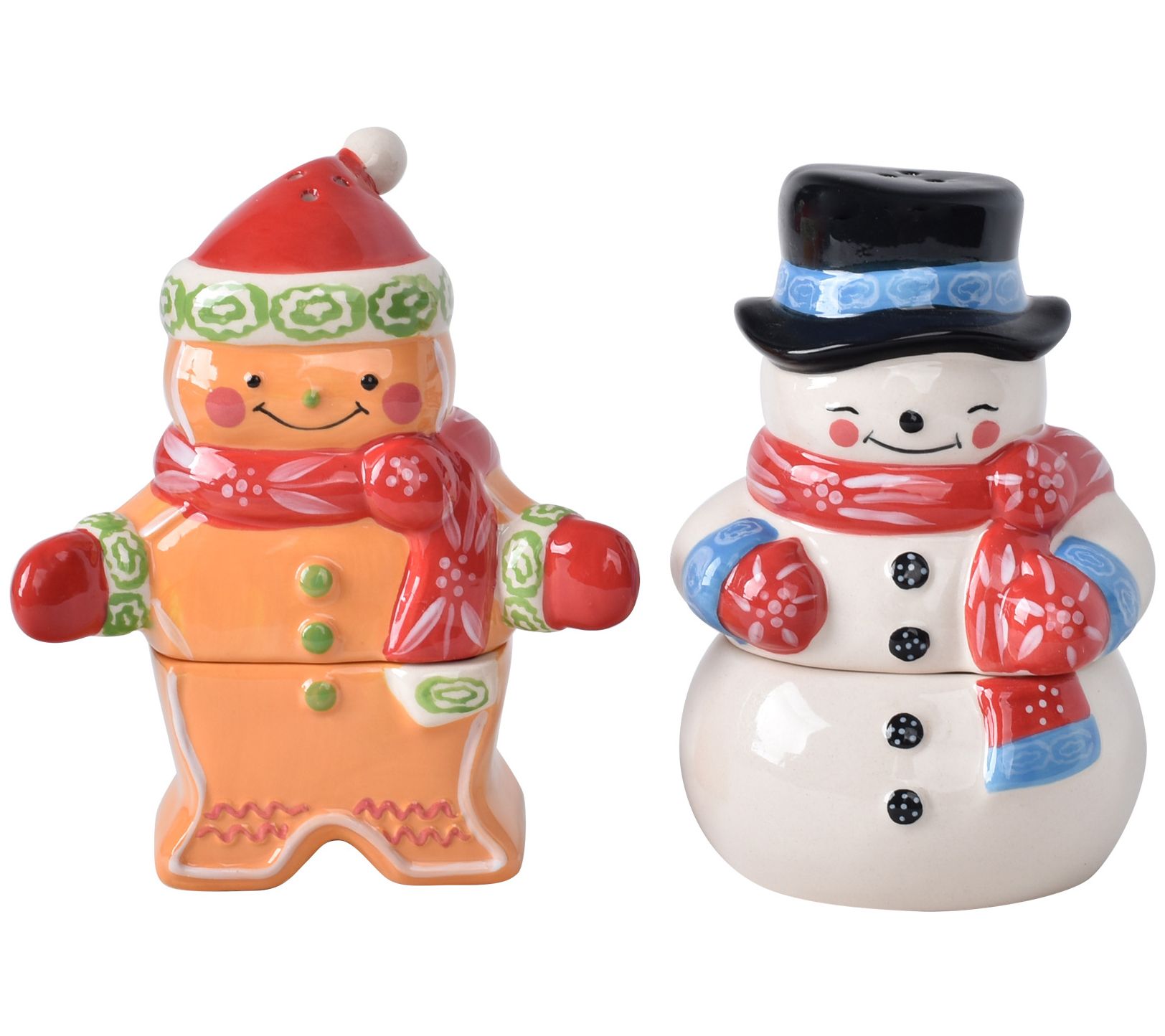 Mr. Christmas 6 Nostalgic Salt & Pepper Shaker Figures 
