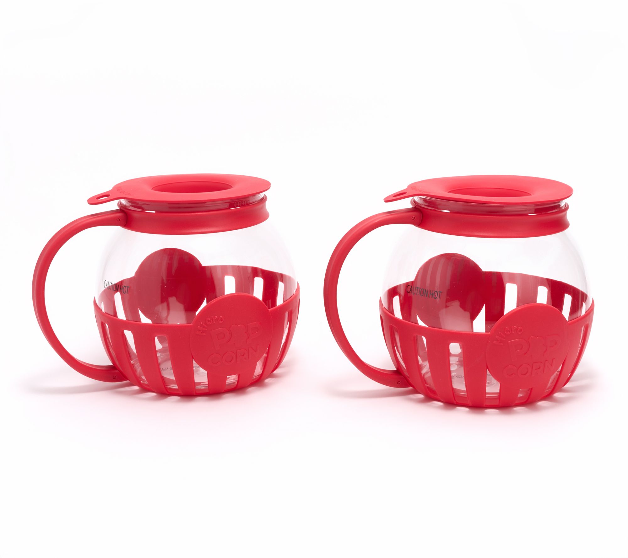 "As Is" Prepology S/2 Glass Microwave Popcorn Makers