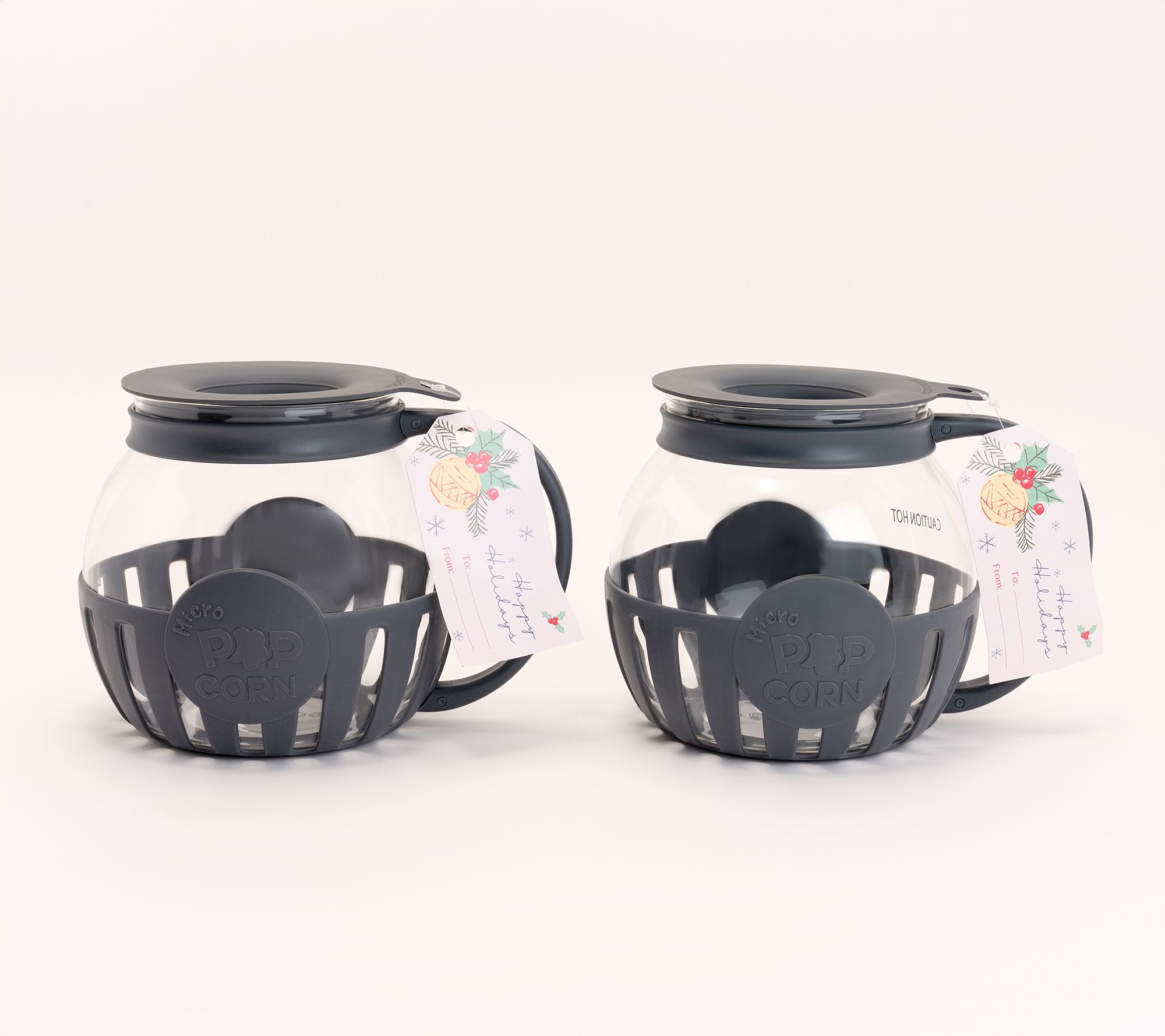 "As Is" Prepology S/2 Glass Microwave Popcorn Makers