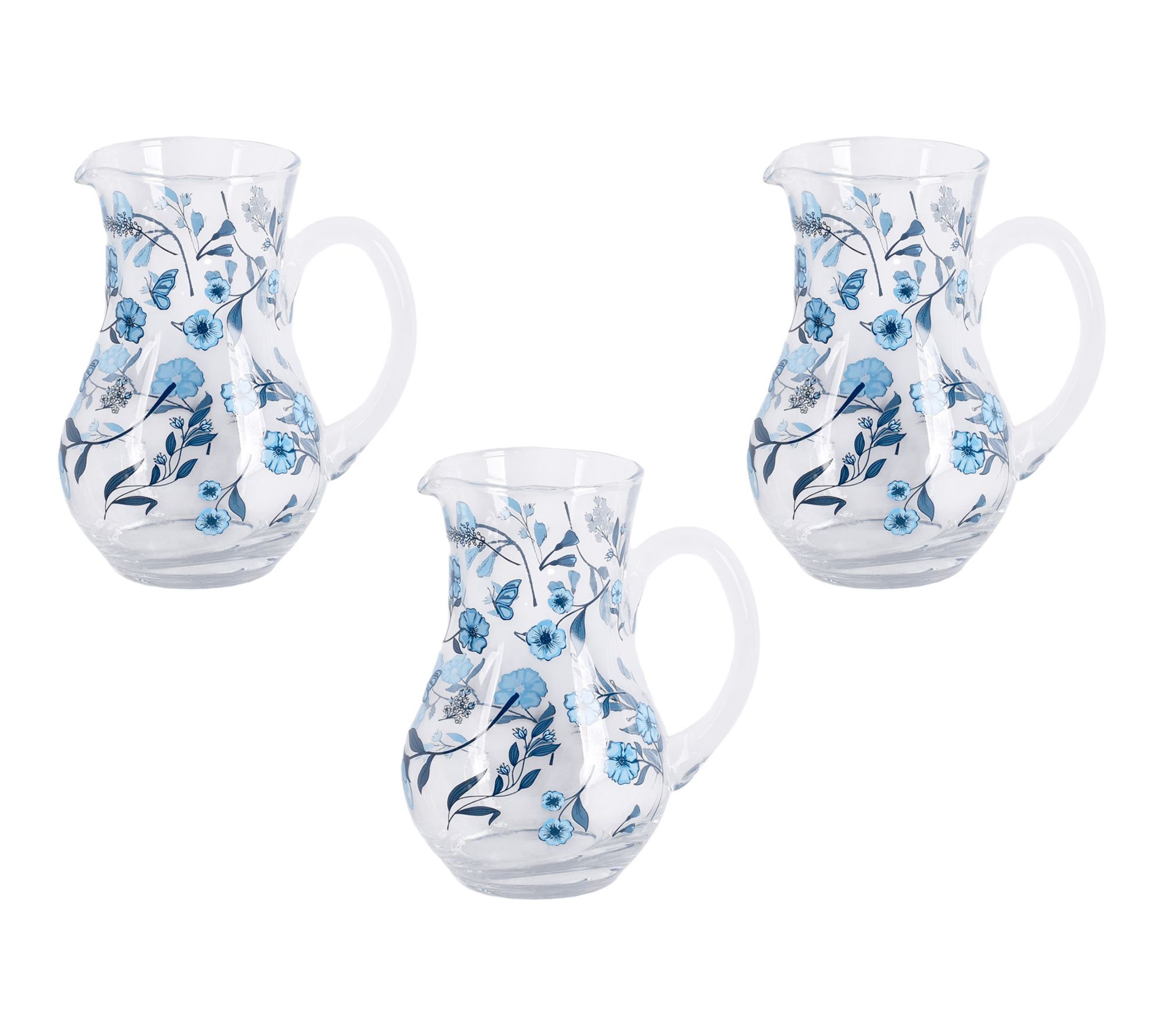 "As Is" Temp-tations Seasonal Set of 3 Glass Mini Pitchers