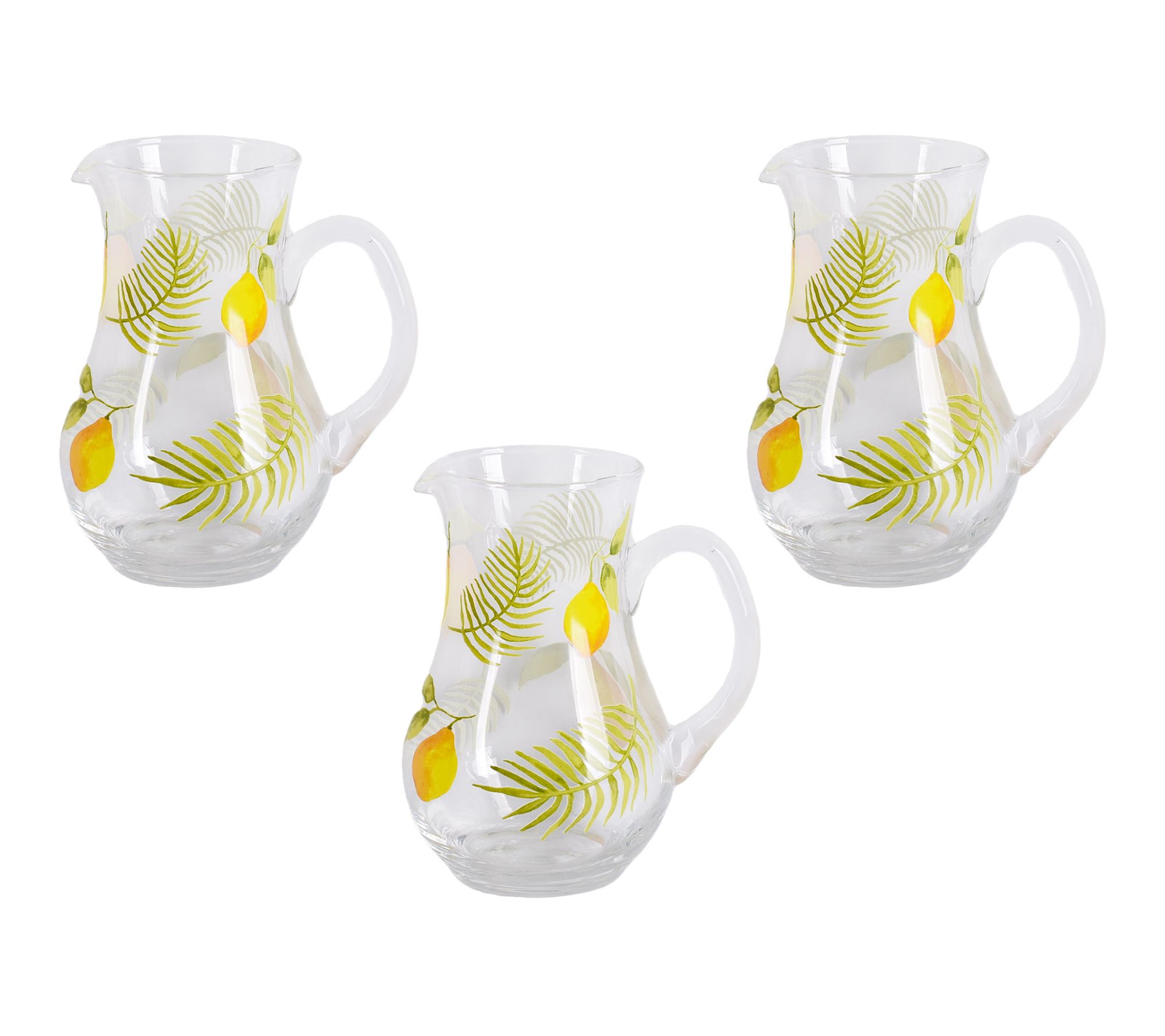 "As Is" Temp-tations Seasonal Set of 3 Glass Mini Pitchers