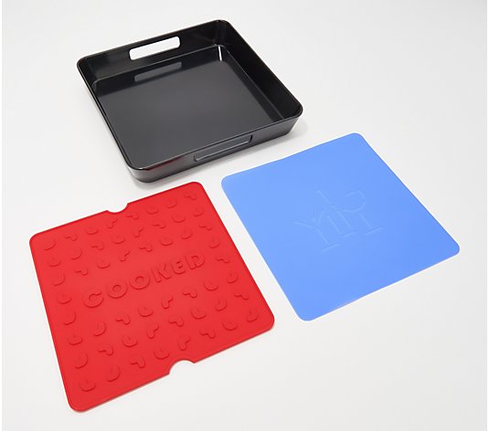 Grillville BBQ Butler Tray with Reversible Silicone Mat