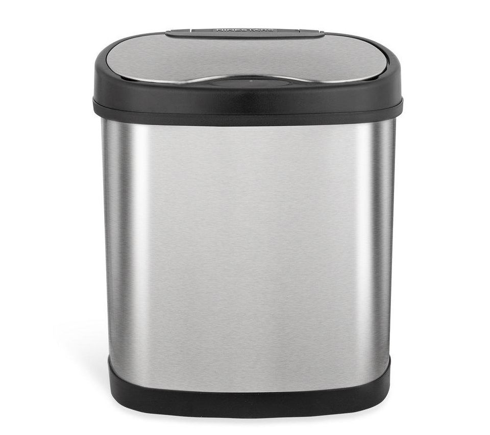 NINESTARS Motion Sensor 3.2 Gal Stainless Stee l Trash Can