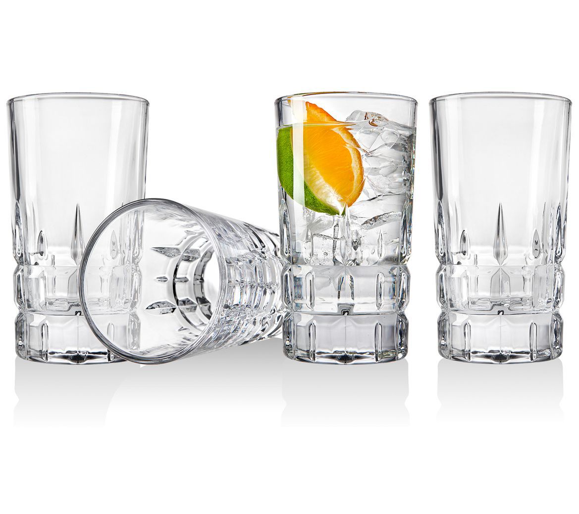 Godinger Set of 4 Crosby Square Highball Glassw re