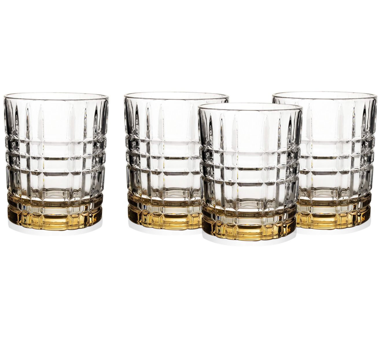 Godinger Set of 4 Amber Base Double Old FashionGlassware - QVC.com