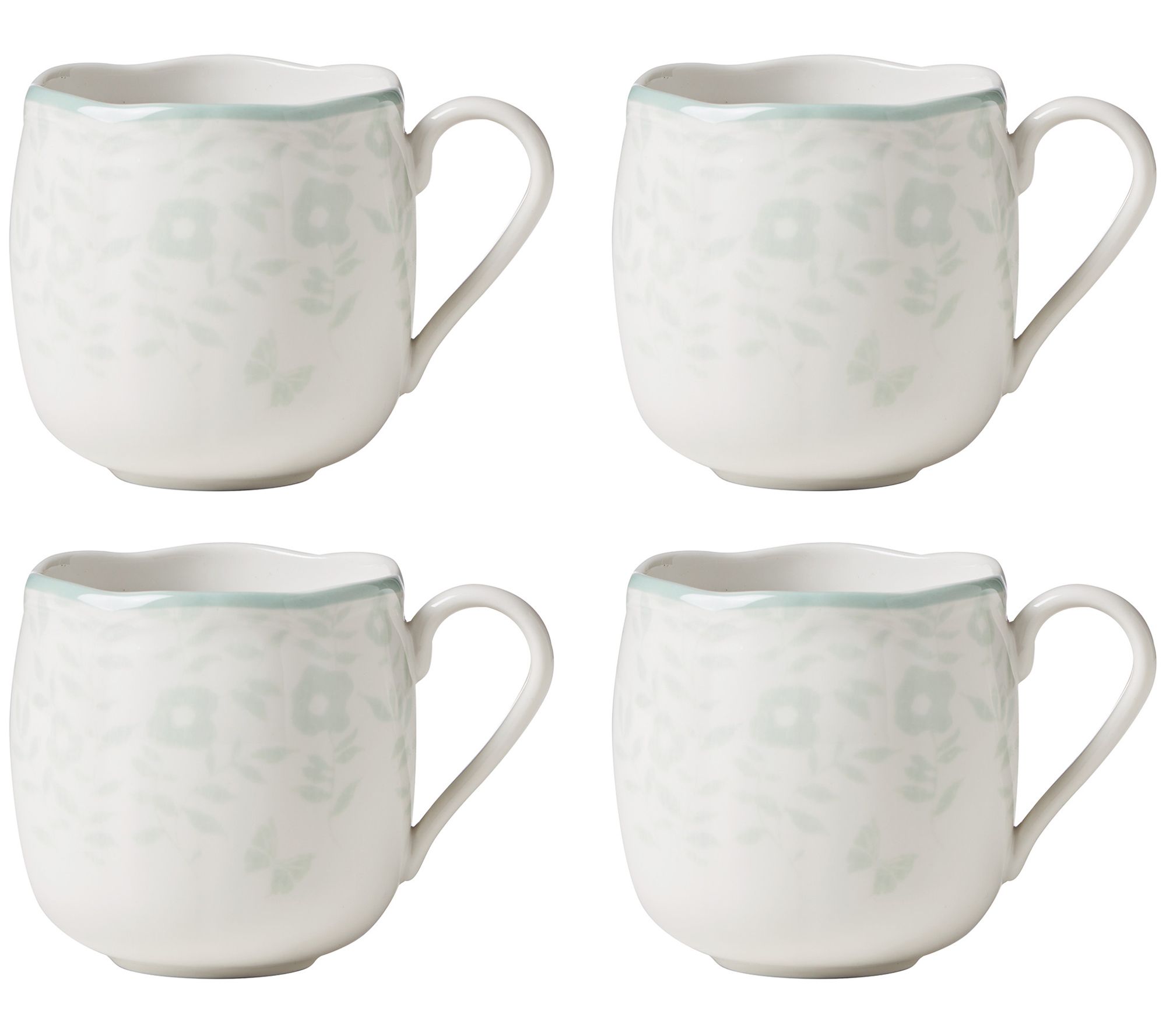 Godinger Claro Footed Mug, Set of 4 - Clear