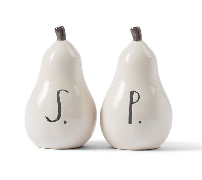 Rae Dunn Stem Pear Shaped Salt & Pepper Shakers