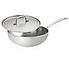 American Kitchen 3-Quart Covered Stainless-Steel Saucier