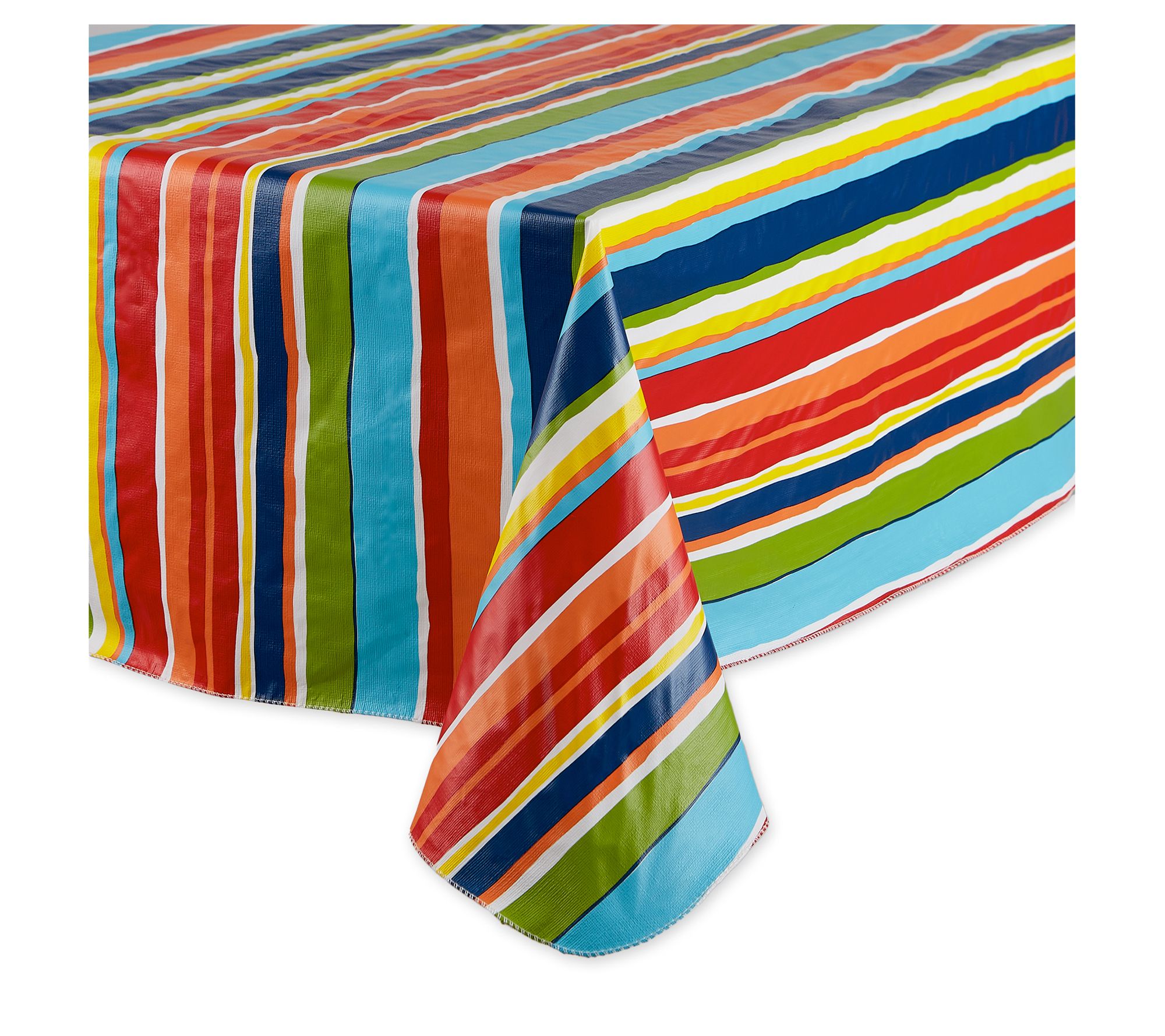 Desing Imports Summer Stripe Vinyl Tablecloth 60x84