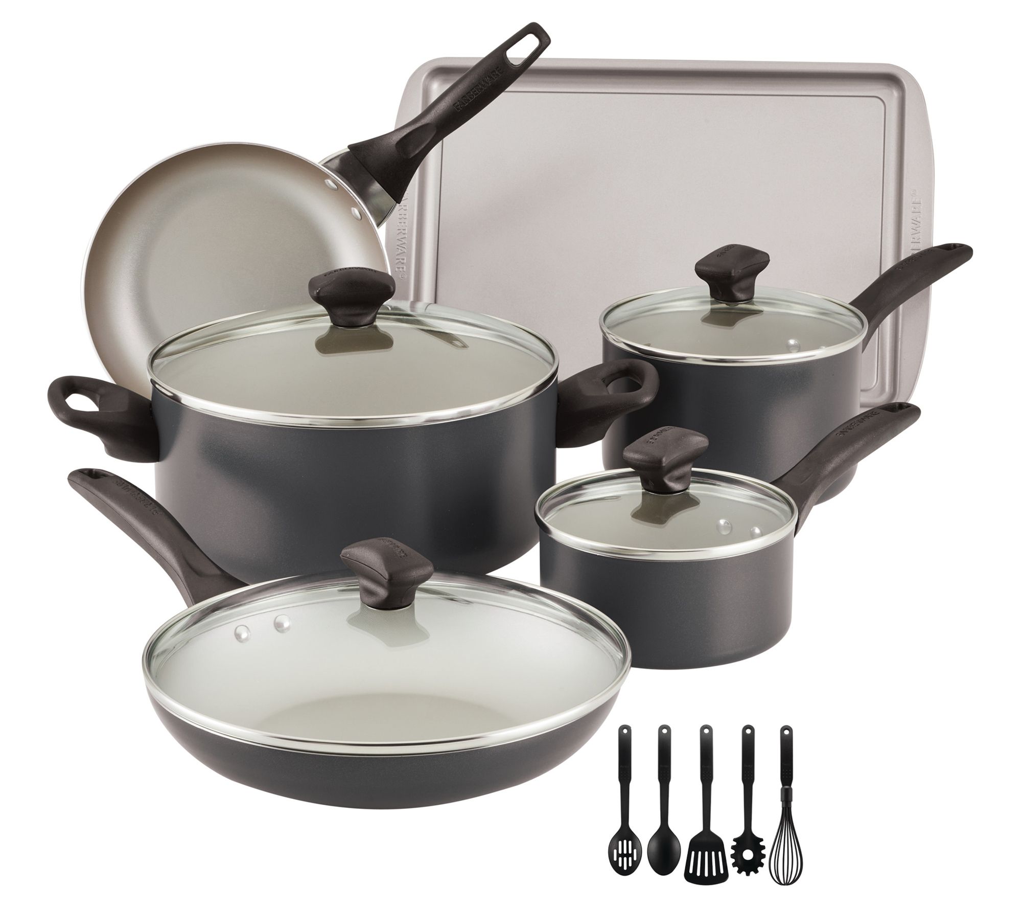 Farberware Aluminum Nonstick Cookware Set,15-Piece