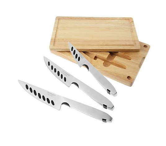 Technique Set of 3 Knives with Wooden Storage/Cutting Board 