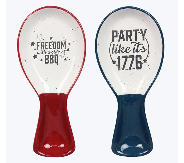 Young's Ceramic Americana Set of 2 Spoon Rest