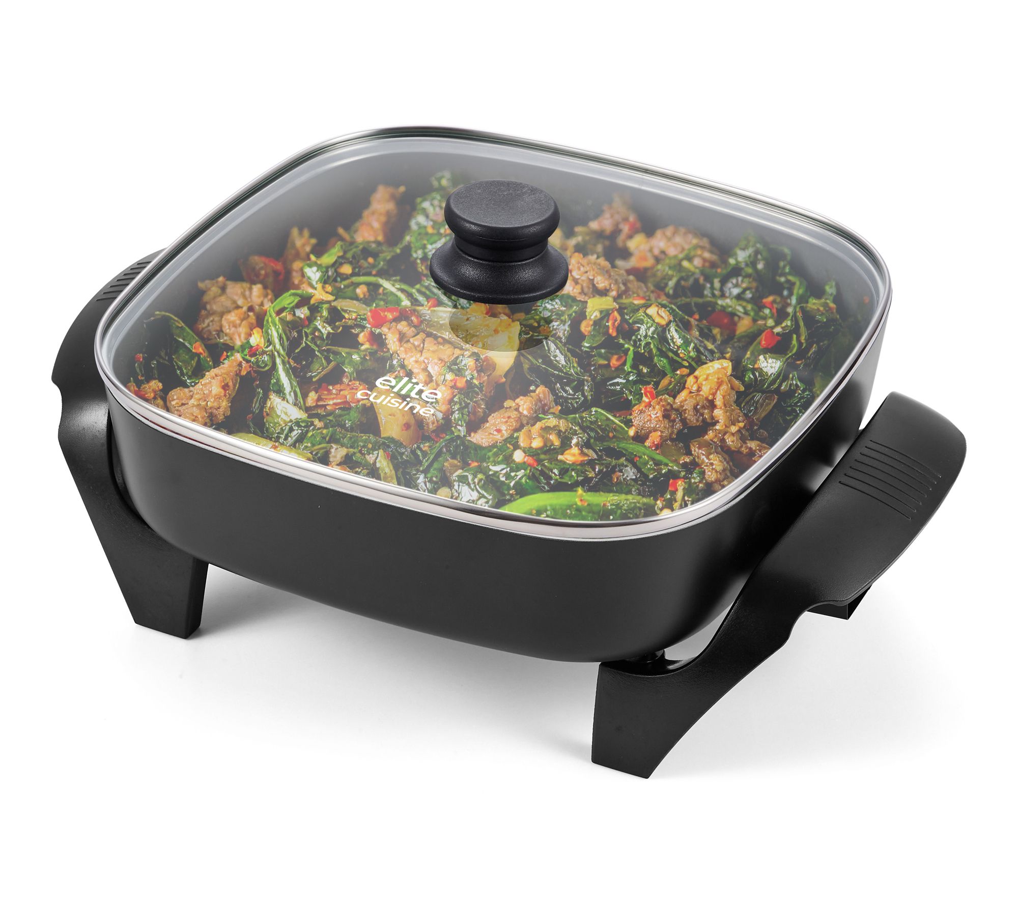 Elite Cuisine 12" x 12" Electric Skillet- Ceralast Ceramic