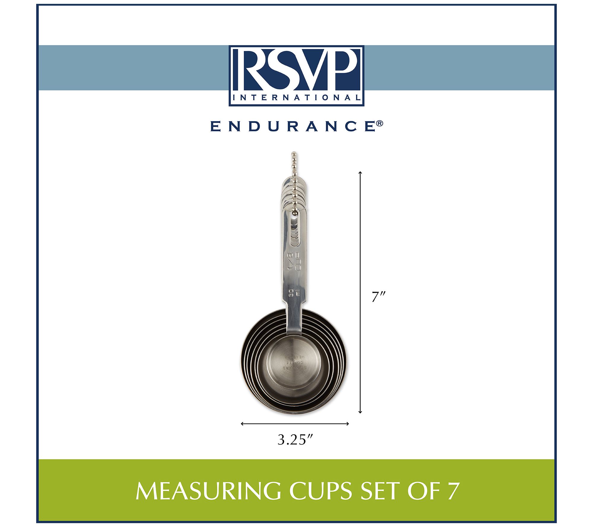 RSVP International Nesting Measuring Cups, 7-Piece Set