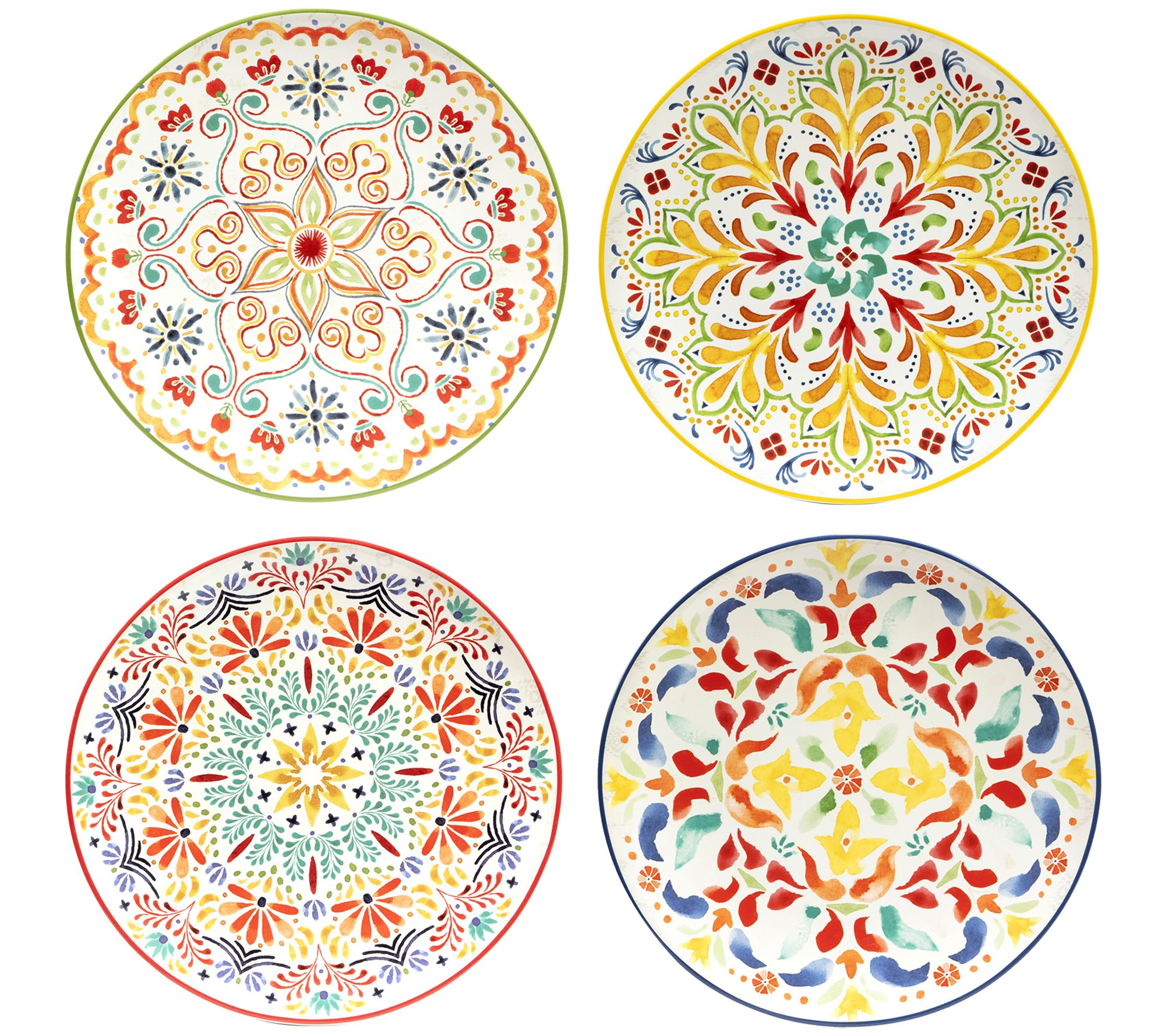 Certified International Bee Sweet 10.75 Dinner Plates, Set of 4, Multi  Colored