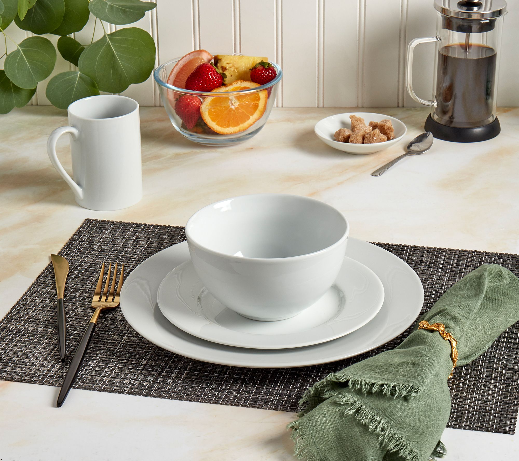 Tabletops Unlimited 16Piece Round Soleil Dinnerware Set