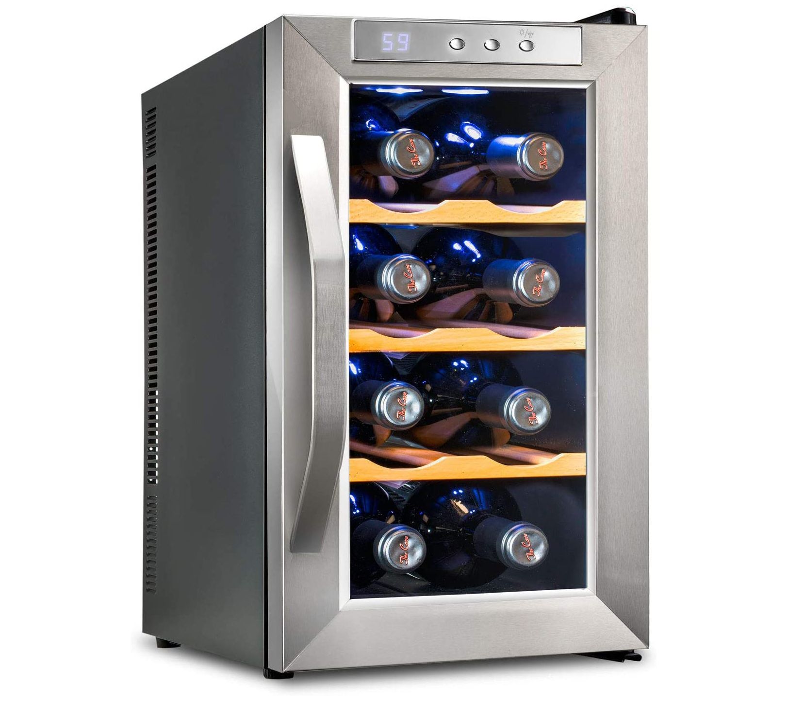 Black+decker 6 Bottle Wine Fridge, Thermoelectric Small Wine Cooler, Mini Wine  Fridge With Triple Pane Clear Glass Door : Target