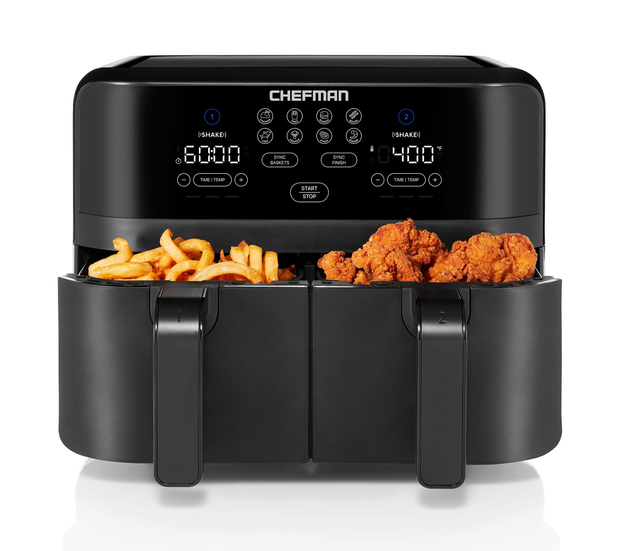 Chefman TurboFry Touch 9 Qt Dual Air Fryer - QVC.com