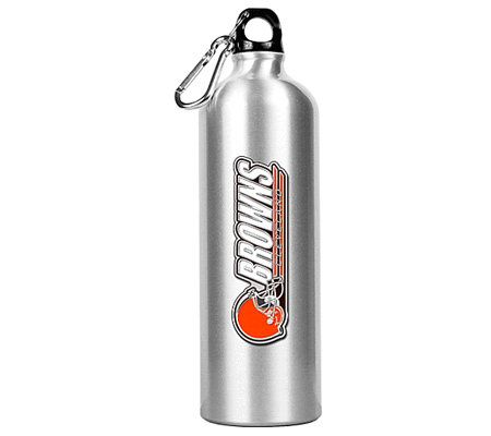 NFL Cleveland Browns 34 oz. Silver Aluminum Water Bottle 