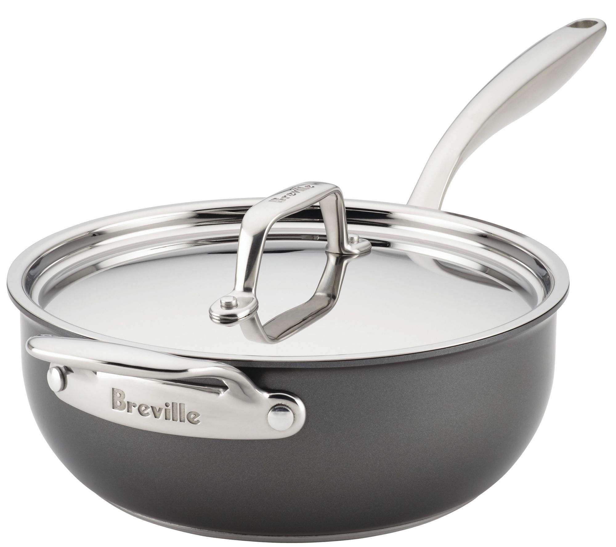 Rachael Ray Cook + Create 4.5 qt. Hard Anodized Aluminum Nonstick Saucier Sauce Pan in Black with Lid