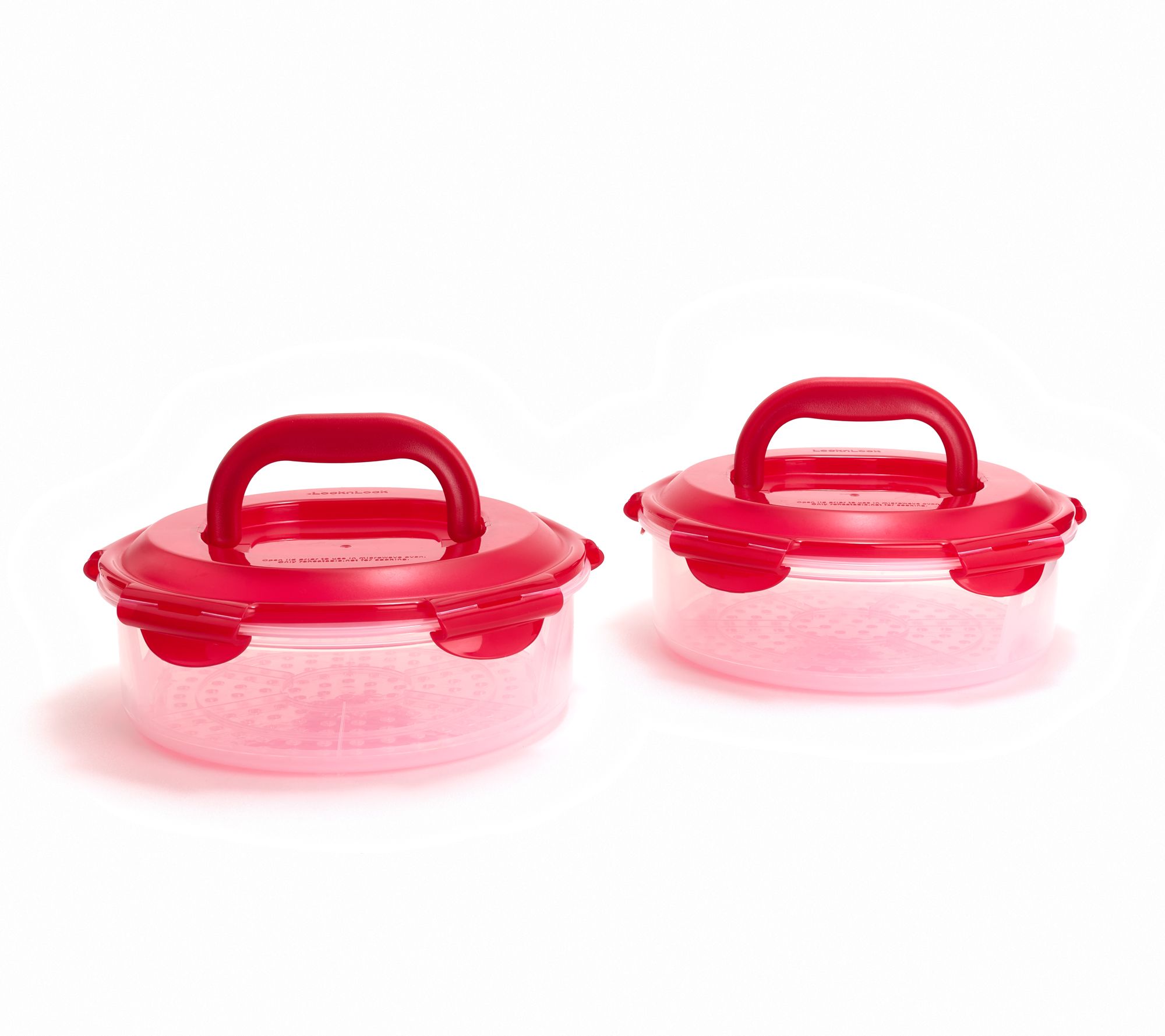 LocknLock Set of 2 8" Mini Pie Carriers w/ Handle Lids