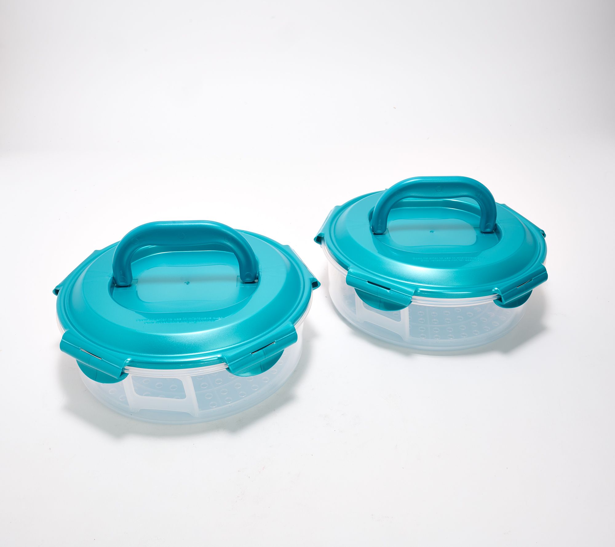 LocknLock Set of 2 8" Mini Pie Carriers w/ Handle Lids