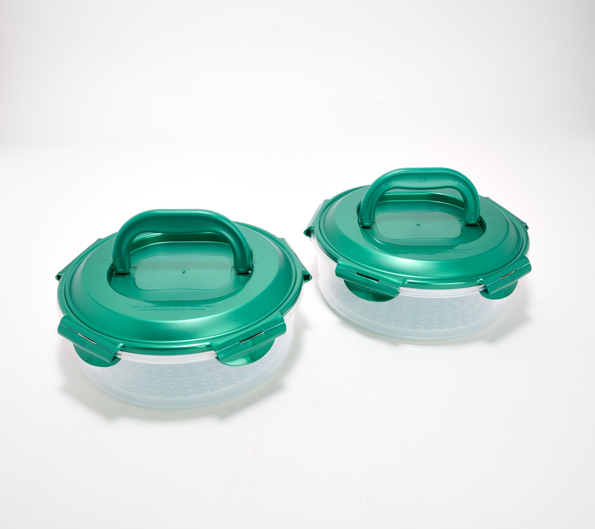 LocknLock Set of 2 8" Mini Pie Carriers w/ Handle Lids