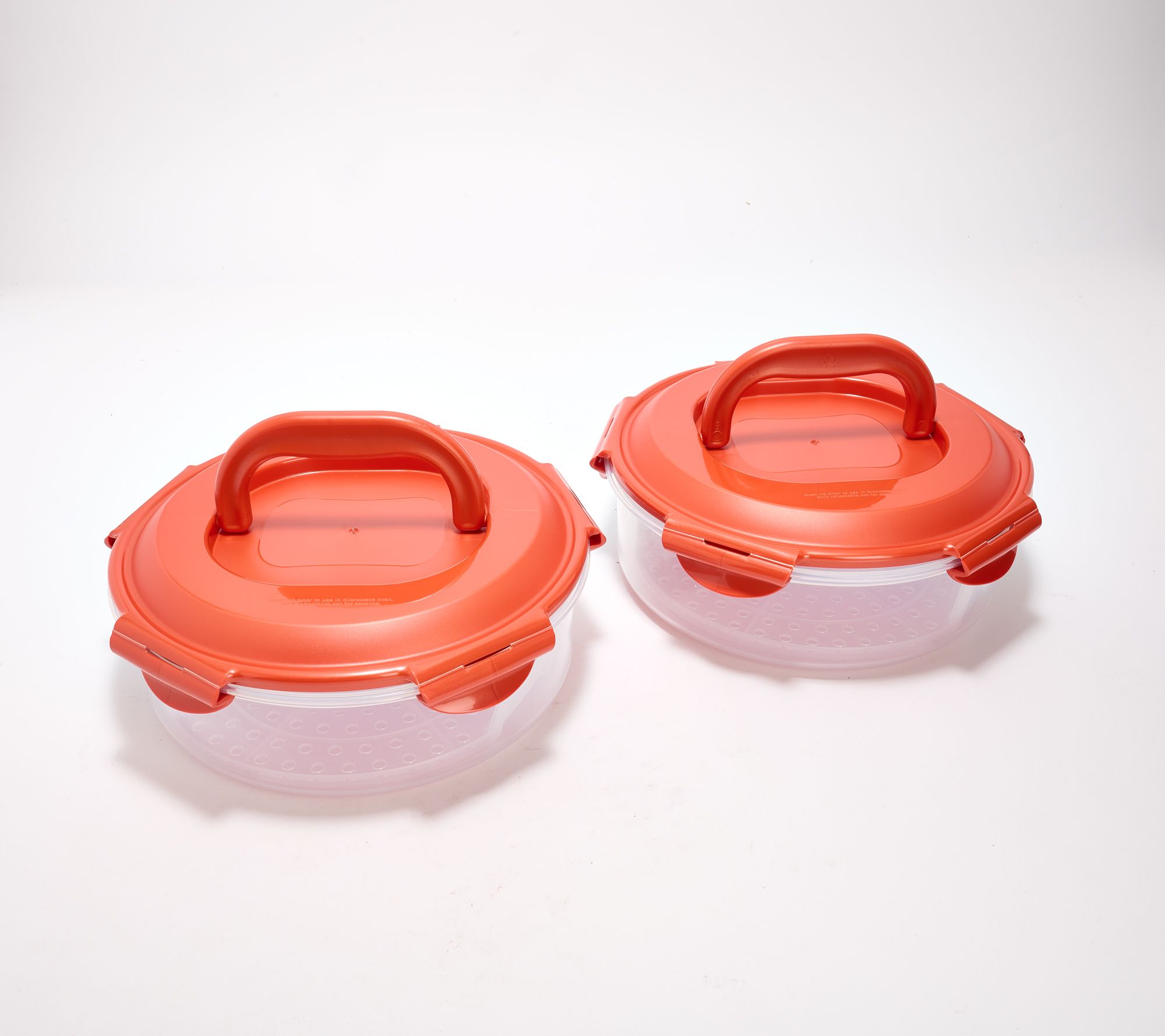 LocknLock Set of 2 8" Mini Pie Carriers w/ Handle Lids